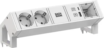 Immagine prodotto di BACHMANN DESK2 bianco 2xCEE7/3 1xCM 1xUSB A/C 22W 0,2m GST18