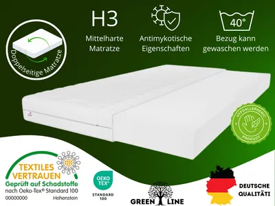 Produktbild von Detský matrac 80x160 cm, detský matrac do postieľky, výška cca 8 cm, stupeň tvrdosti H3, farba: biela, vrátane poťahu