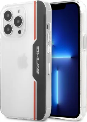 Immagine prodotto di Custodia per iPhone 13 Pro - Mercedes AMG - Hardcock Backcover - Galvanic Black & Red - Trasparente