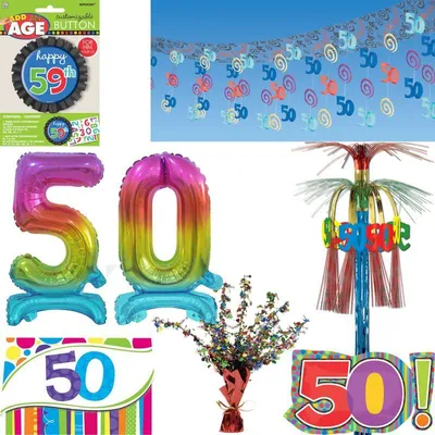 Produktbild von Partyset 50. Geburtstag bunt Deko Geburtstagsdeko Deko Jubiläum