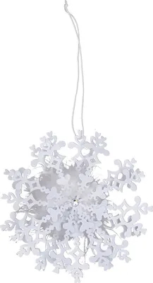 Produktbild von Deko Metall Schneeflocke Fay zum Hängen, Ø14cm, weiß