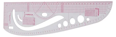 Productafbeelding van Schneiderlineaal 3245 - Booglineaal voor armsgaten en lichaamsmaten - Kunststof naailineaal voor kleding - 45 cm