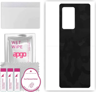 Produktbild von apgo Rückseite Schutzfolie, Skin, kompatibel mit Samsung W21 5G, Hinten Displayschutzfolie aus Vinylfolie, kratzfest, einfache Montage - Schwarzes Tarnmuster