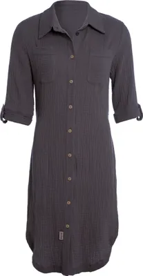 Produktbild von Knit Factory Kim Blusenkleid - Anthrazit - S - 100% Baumwolle