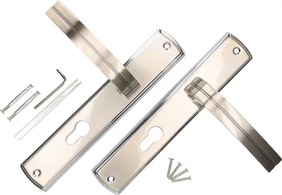 Produktbild von KOTARBAU® Türdrückerset 90 mm PZ Langschild Nickel-Chrom Universal Modern