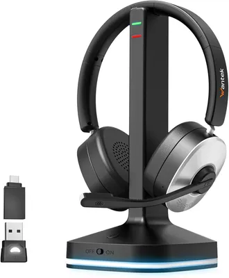 Produktbild von Wantek Kabelloses Headset, Bluetooth-Headset mit Mikrofon mit Geräuschunterdrückung