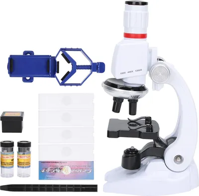 Image de Kit de microscope pour enfants avec support pour téléphone portable, simulation haute définition 1200X