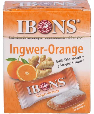 Zdjęcie produktu dla IBONS Ginger Orange 60g Pudełko cukierków do żucia, 60 g BON