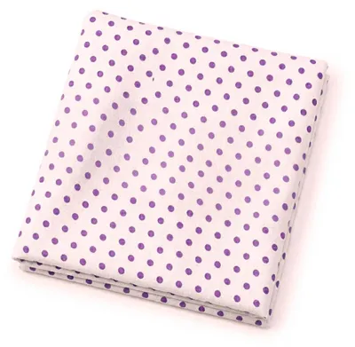 Productafbeelding van Stof: 100% katoen, stippenmotief, afmetingen 45x55 cm, kleur: lila