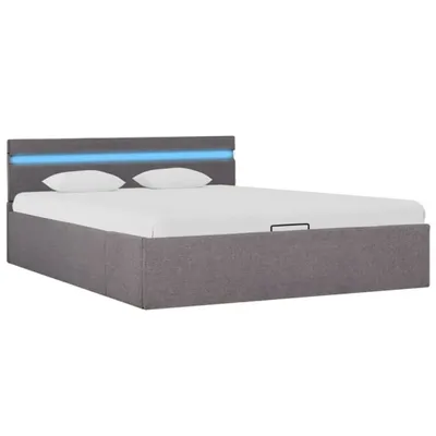 Produktbild von "2026 Aktion"Bett - CLORIS - Doppelbett - Robust und langlebig - mit Bettkasten Hydraulisch mit LED Taupe Stoff 140x200 cm - Einfache Montage -  - NeuMöbel9614200