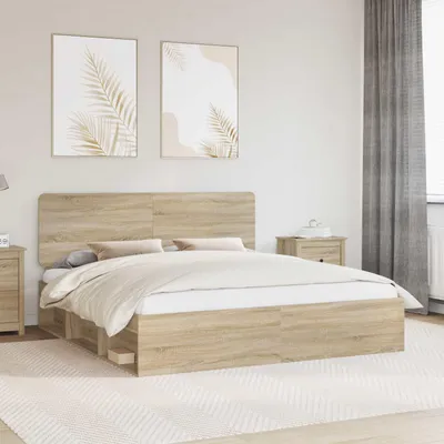 Image de Maison Exclusive - Cadre de lit Sonoma 200 x 200 cm Bois de pin massif