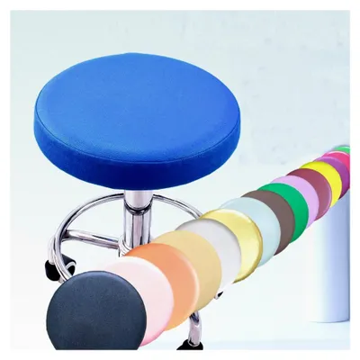 Produktbild von Schutzbezug für runde Hocker aus Kunstleder, Sitzkissen in Blau, Durchmesser 35 cm