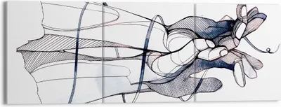 Produktbild von Bild auf Leinwand - Leinwandbild - 3 Teile - Hände Surrealismus Grafik - 150x50cm - Wand Bild - Wanddeko - Wandbilder - Leinwanddruck - Bilder - Wanddekoration - Leinwand bilder - CA150x50-4447