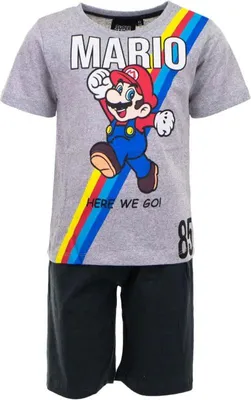Produktbild von Super Mario Here WE GO Kinder Schlafanzug Pyjama kurz – 104