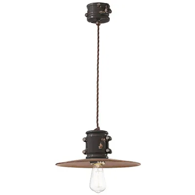 Produktbild von Ferroluce Urban Keramik-Hängeleuchte 40cm Schwarz Rund