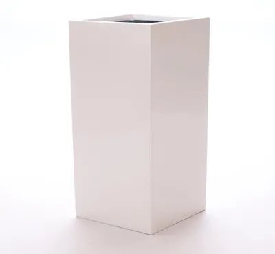 Produktbild von Elegant Einrichten | Pflanzkübel | Fiberglas | säule | 38x38x100cm | hochglanz weiß.