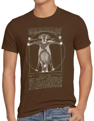Produktbild von style3 Vitruvianische Kuh Herren T-Shirt rind bauernhof vinci mensch