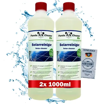 Produktbild von PandaCleaner Reiniger - 2L Profi Solar & PV Anlage Reinigung - Hochkonzentrat für Solaranlage, Photovoltaik Modul, Solarpanel, Balkonkraftwerke