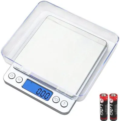 Productafbeelding van Digitale Keukenweegschaal 500g/0.01g - Precisie Voedselschaal met LCD-scherm, Tarra Functie en Roestvrij Staal