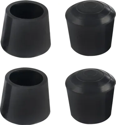 Produktbild von 4 Stück Gummistuhlbeinstopper für Möbelstühle, schwarz, 19 mm - Set von 4, bedeckt die Füße des Stuhls, schützt Böden - Für Stuhlbeine mit einem Durchmesser von 19 mm