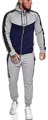 Produktbild von Herren Trainingsanzug | Freizeitanzug mit Kapuze | 1053 Grau M