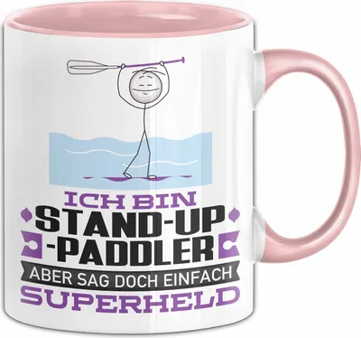 Produktbild von Stand-Up-Paddler Geschenk Tasse Ich Bin Stand-Up-Paddler Aber Sag Doch Einfach Superheld Lustige Geschenkdiee für Stand-Up-Paddler Kaffee-Becher (Rosa)