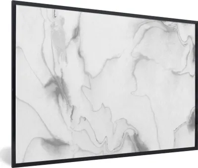 Produktbild von MuchoWow® Gerahmtes Poster Marmor - Grau - Weiß - Abstrakt - Marmoroptik 90x60 cm - Poster mit Schwarzem Bilderrahmen Wandposter Rahmen Foto Bilder - Fotorahmen - Foto-Plakat