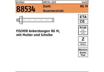 Zdjęcie produktu dla Fischer RG, M16, Stal, W pełni gwintowany pręt, 190 mm, 10 szt.