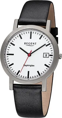 Obrázok produktu pre Hodinky Regent Herren, model Titan, čierne, analógové, s koženým remienkom, model D2URF1108