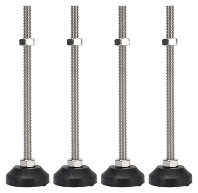 Produktbild von 4 Stück Nivellierfüße, schwarze Farbe, rund, stabil, 100 mm höhenverstellbar, Möbel für Tische und Stühle