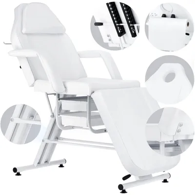 Image de Fauteuil cosmétique avec bacs blanc lit chaise longue SPA tatouage tattoo