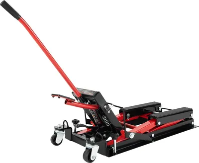 Image de Pont élévateur pour motos - Cric - Capacité de charge 680 kg - Hauteur de levage réglable 115-365 mm - Avec support de montage - Rouge