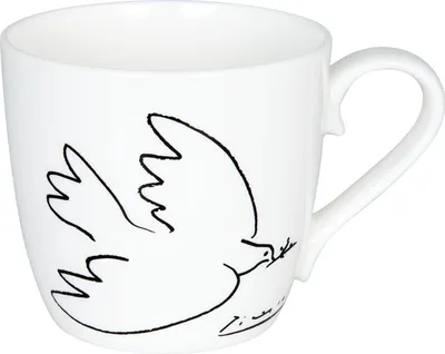 Image de Könitz Picasso La Colombe De La Paix Mug, tasse à café, tasse à café, tasse à thé, porcelaine, blanc / noir, 425 ml, 11 2 057 0210