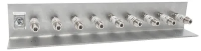 Produktbild von PremiumX SAT Erdungswinkel Erdungsblock einreihig 9-Fach 9x Überspannungsschutz