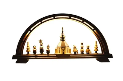 Obrázek produktu pro Svíčkový oblouk Seiffener Christmette s osvětlením VxŠxH 25x53x7cm NOVINKA