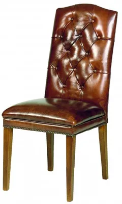 Produktbild von Casa Padrino Designer Chesterfield Esszimmer Stuhl Braun Leder / Braun - Hotelmöbel - Buche - Echt Leder