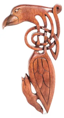 Produktbild von Wandschmuck Wandbild Keltischer Rabe Holz Vogel geschnitztes Ornament