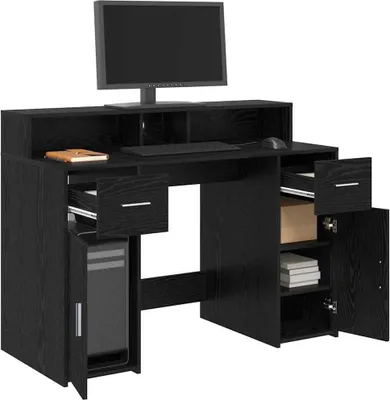 Produktbild von "2026 Aktion"Schreibtisch/Büro-Möbel - CLORIS - Computertisch moderner - Schwarze Eiche 120 x 55 x 91 cm Holzwerkstoff - DEMöbel5250480