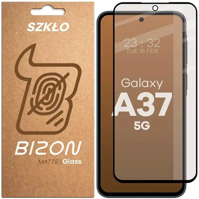 Produktbild von Mattes Hartglas für Galaxy A37 5G, Bizon Glass Matte, Schwarzer Rahmen