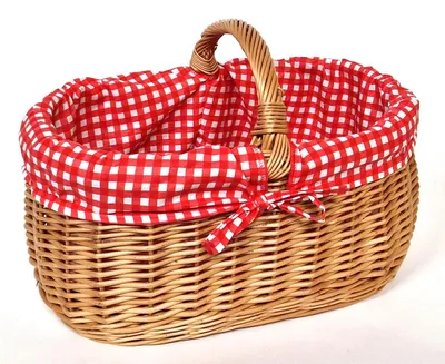 Produktbild von Einkaufskorb aus Weide 44 x 30 cm mit Textileinlage R1