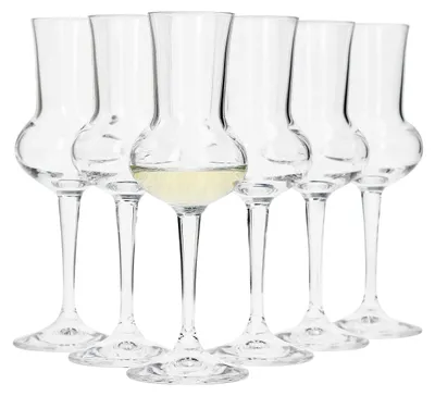 Grappaglas-Set 6 Stück, 75 ml, Höhe 16,5 cm, spülmaschinengeeignet