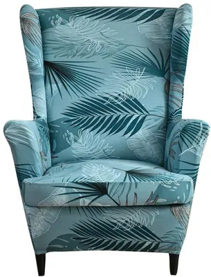Produktbild von Ibenzoa® Elastische Sesselhusse für Ohrensessel – 92% Polyester/8% Elasthan, 70–80×95–110 cm, waschbar, 1× Sesselhusse + 1× Basishusse, Pinellia ternata