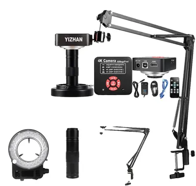 Zdjęcie produktu dla Mikroskop cyfrowy, nagrywanie wideo 4K, wysoka rozdzielczość, zestaw 4K 60MP, powiększenie 0-150x