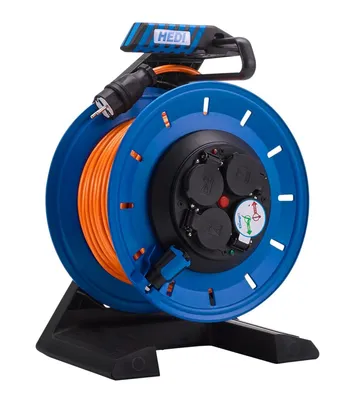 Produktbild von HEDI K7SR40QTF Vollkunststoff Kabeltrommel „Generation 7“ 40m für Bau und Außen