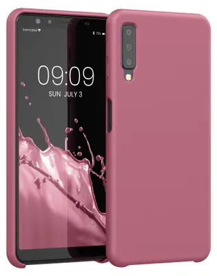 Produktbild von kwmobile Handyhülle für Samsung Galaxy A7 (2018) Hülle - Case Silikon - Kabelloses Laden - Schutzhülle Cover in Dark Rose