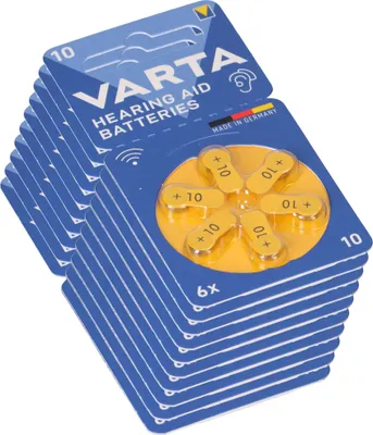 Produktbild von 60x Varta Hearing Aid Batterie 10 PR70 Hörgerätebatterie