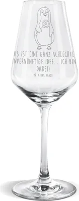 Produktbild von Mr. & Mrs. Panda wein glas Pinguin Lolli - Transparent - Geschenk, Weinglas, Weißwein Kelch, Spruch, Süßigkeiten, Weißweinkelch, Rabauke, Unvernünftig
