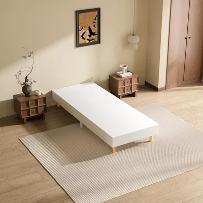 Image de DEWINNER Sommier Tapissier 80x200 CM| Sommier Lit Simple 80x200 CM| 6 Pieds| Surmatelas en Mousse Haute Densité| Hauteur avec Pieds 29 CM