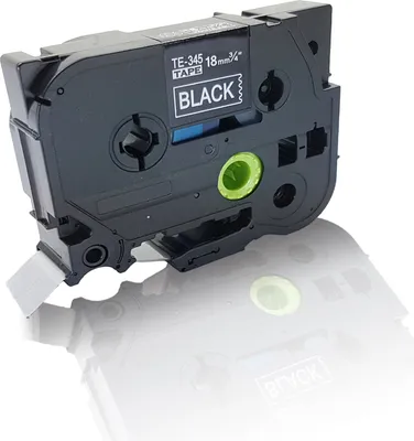 Produktbild von Print-Klex Schriftband kompatibel kompatibel mit Bother P-Touch H 500 Series Weiß auf schwarz TZE 345 18mm TZ345 Ptouch Label Tape
