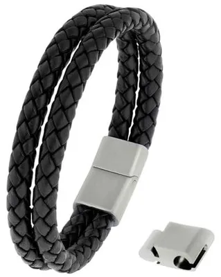 Zdjęcie produktu dla Bransoletka pleciona skórzana 12 mm zapięcie magnetyczne dla niego